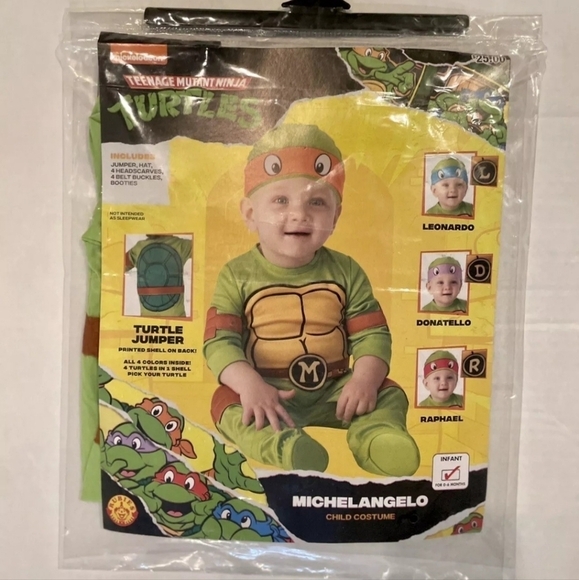 NWT Teenage Mutant Ninja Turtle 4 in 1 Halloween Costume Cosplay Baby Infant New - Picture 1 of 5